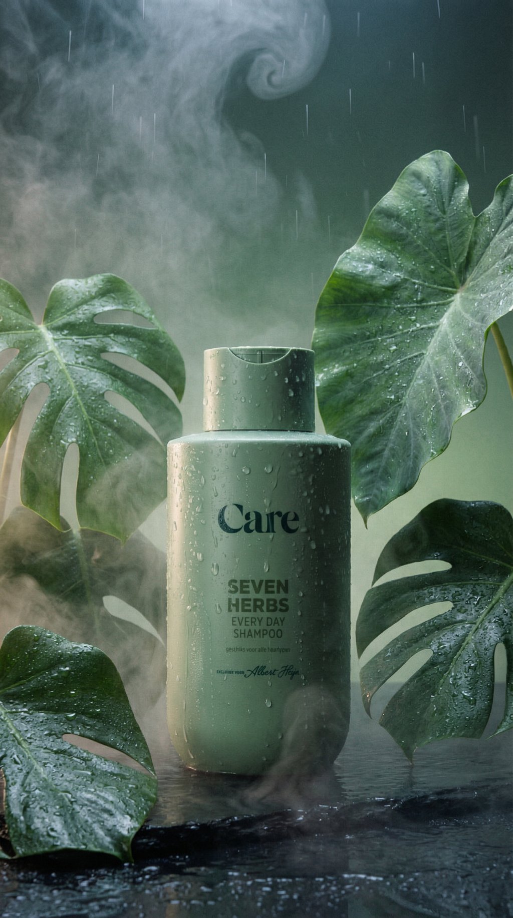 AI product shot of Care Seven herbs every day shampoo