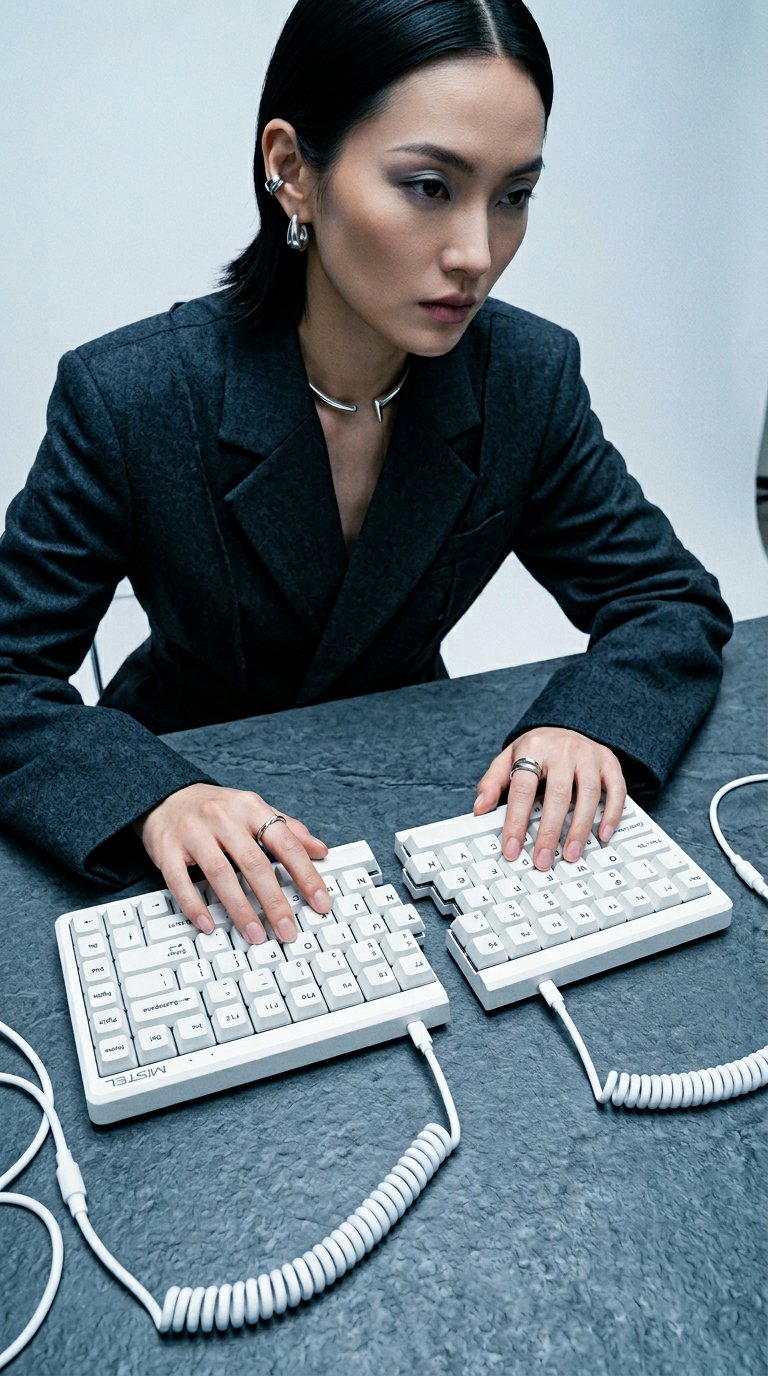 AI product shot of Mistel MD770 RGB Classic White/BKF