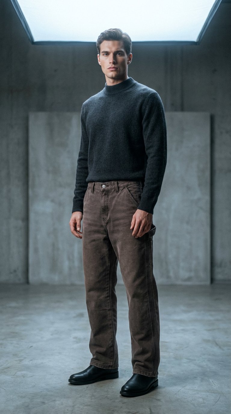 AI product shot of The Carpenter Jean - Brown