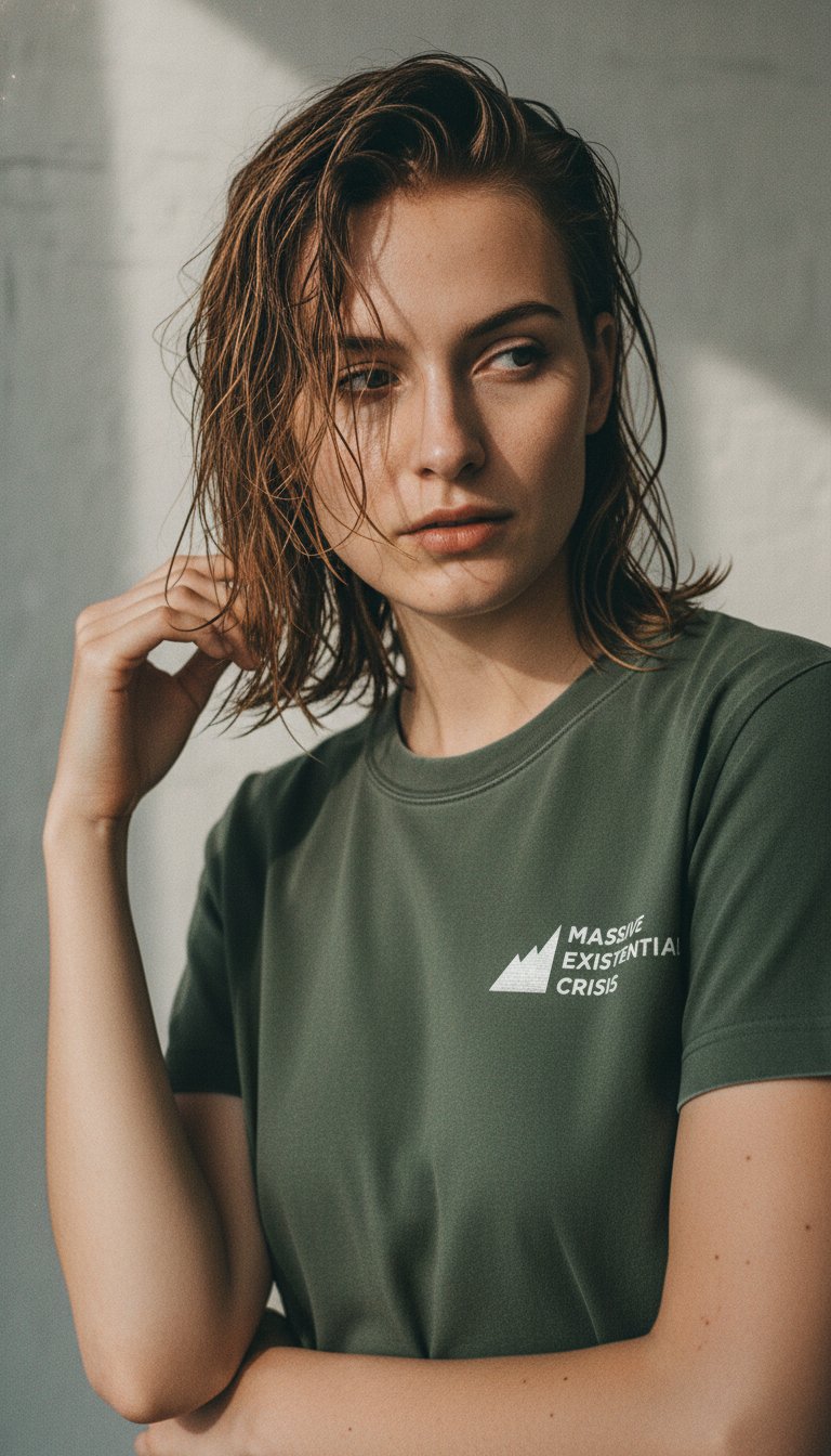 AI product shot of Massive Existential Crisis T-Shirt