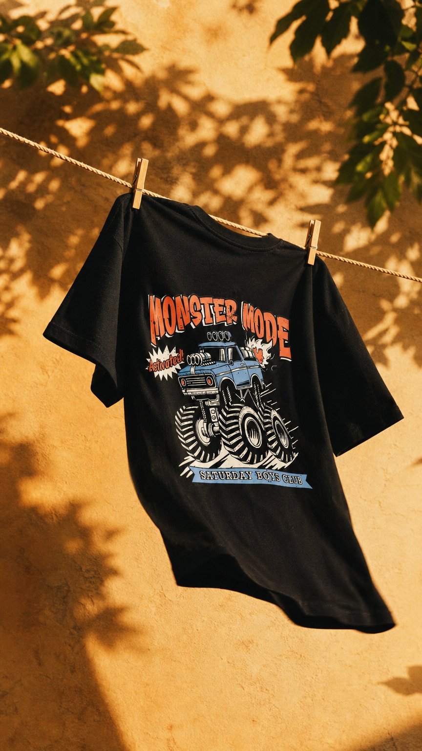 AI product shot of Monster Mode T-Shirt