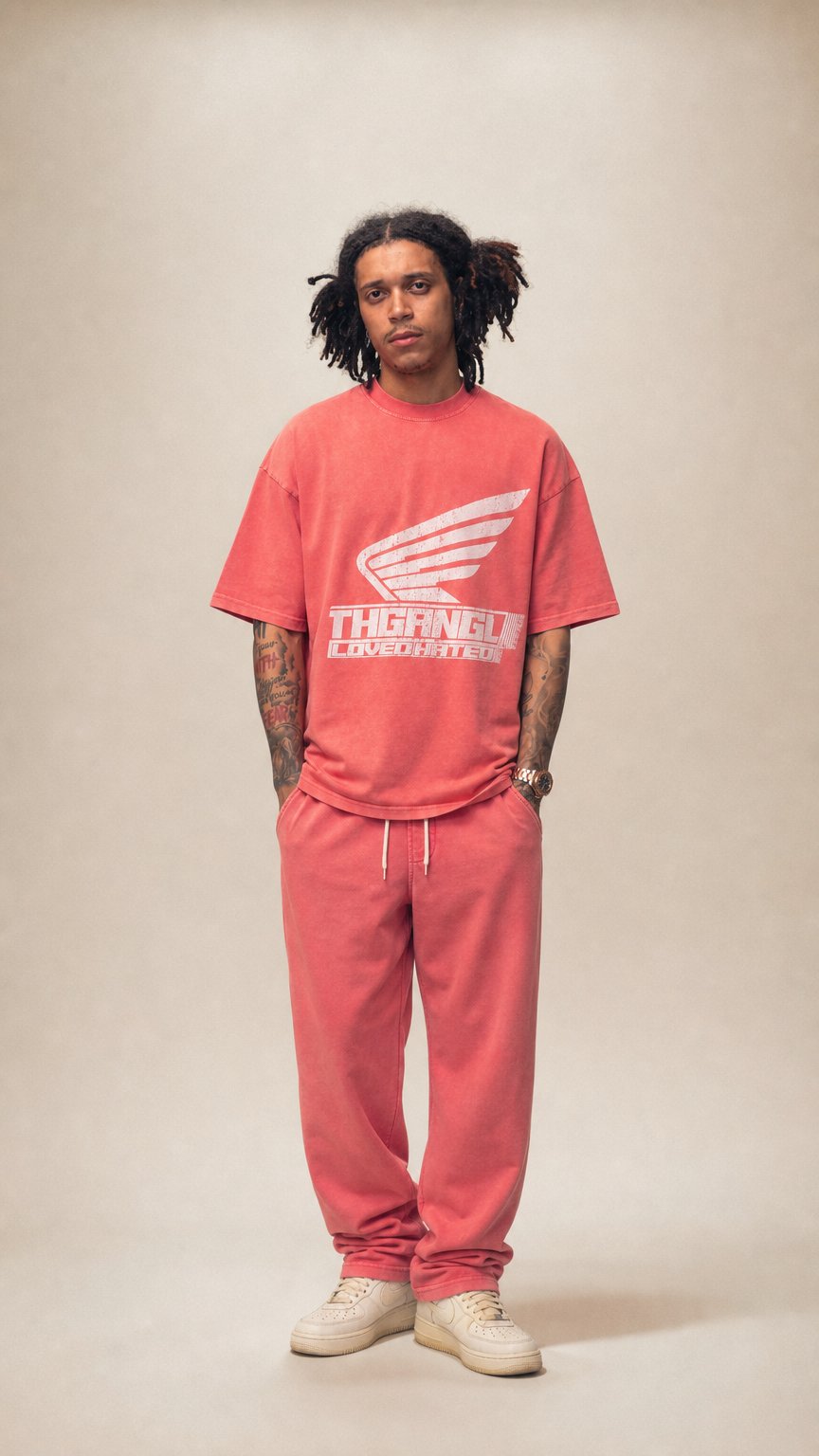 AI product shot of Washed Team T-Shirt - Pink