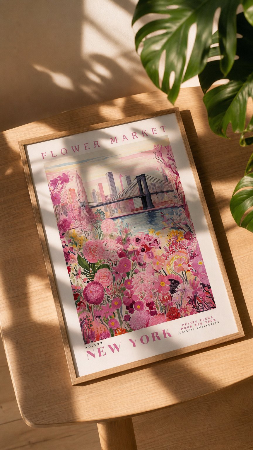 AI product shot of New York Flower Poster
