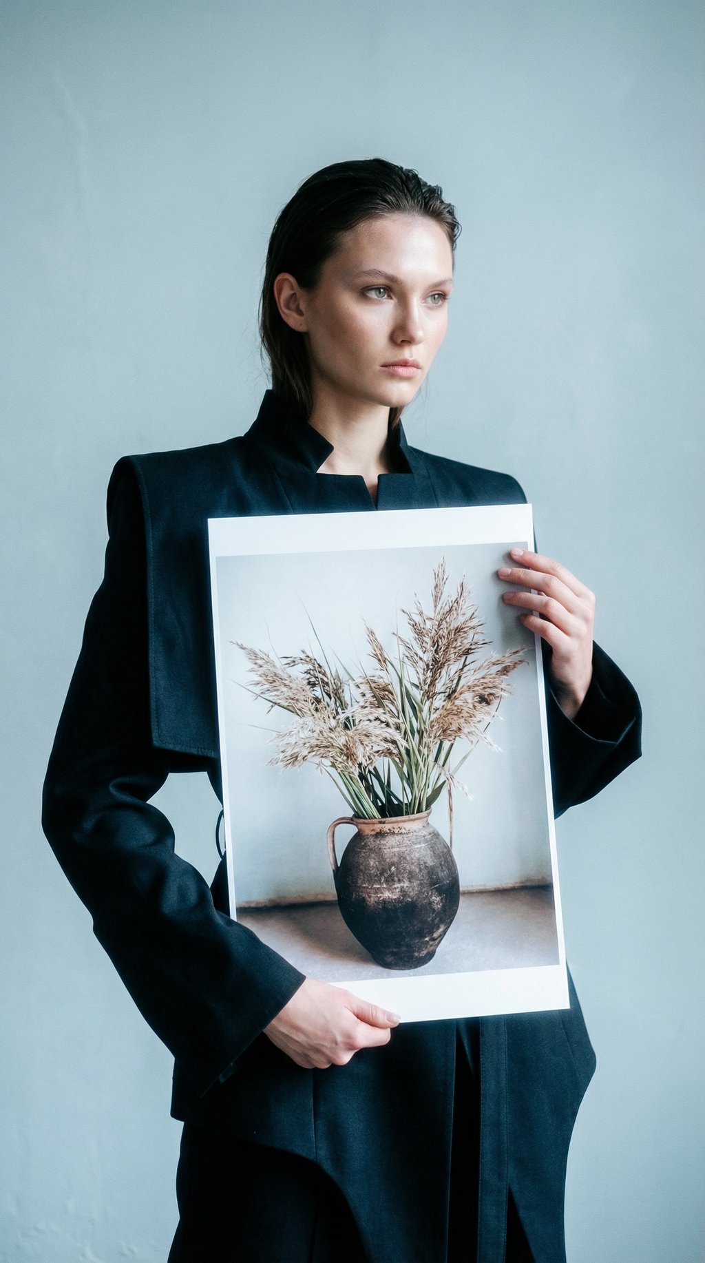 AI product shot of Rustic Reed Vase Print