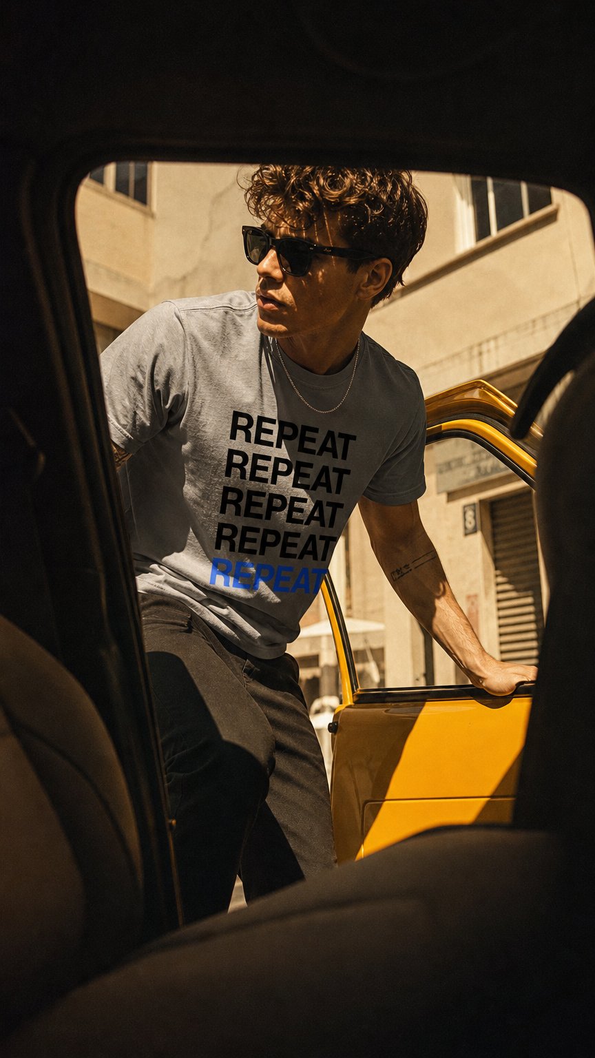 AI product shot of Repeat Stack T-Shirt