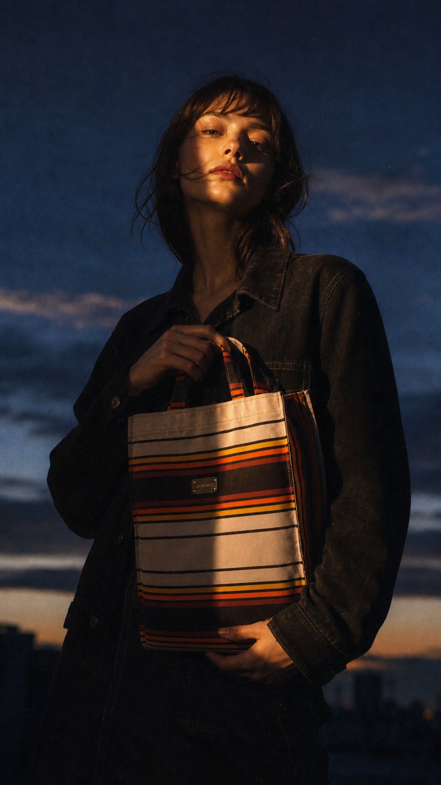 AI product shot of Glattsteg Shopper – Upcycelt aus alten Balkon Markisen