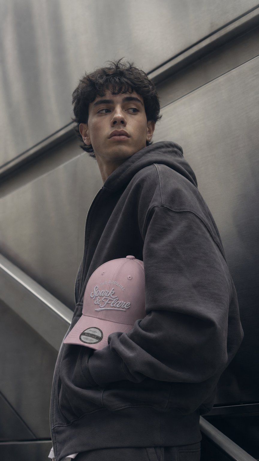 AI product shot of Spark & Flare Signature - Adjustable Snapback Baseball Cap – Pink