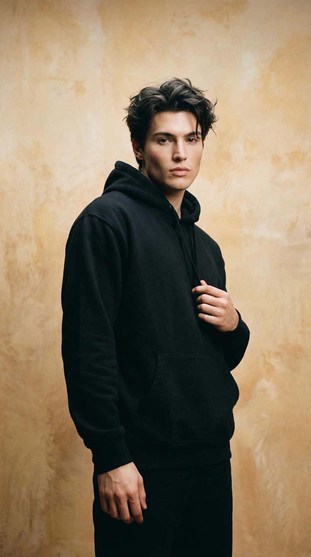 AI product shot of Organic Hoodie in Black