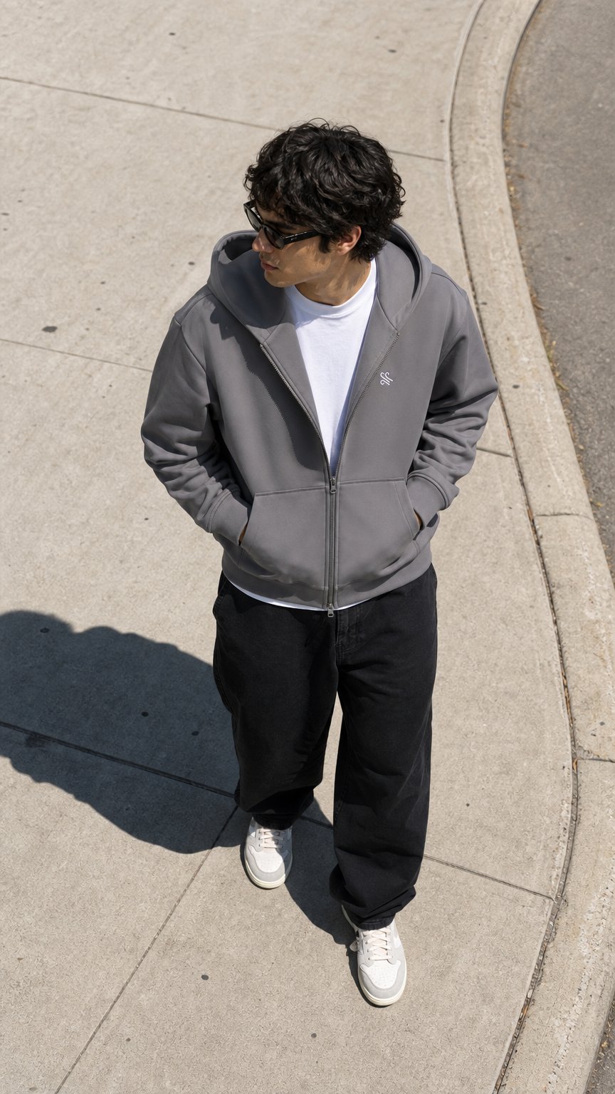 AI product shot of KIVO Neck Pillow Hoodie | Grey