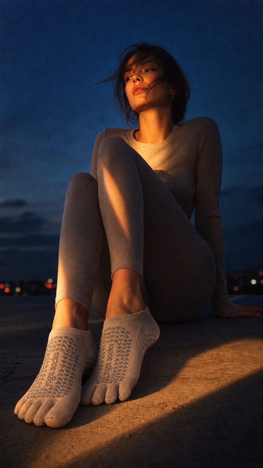 AI product shot of Essential Five-Toe Grip Socks
