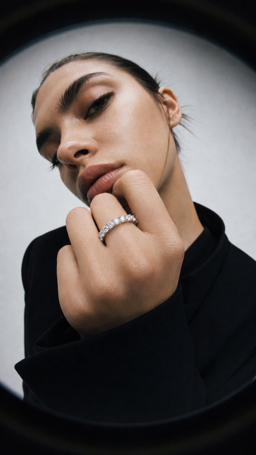 AI product shot of Tennis White Ring