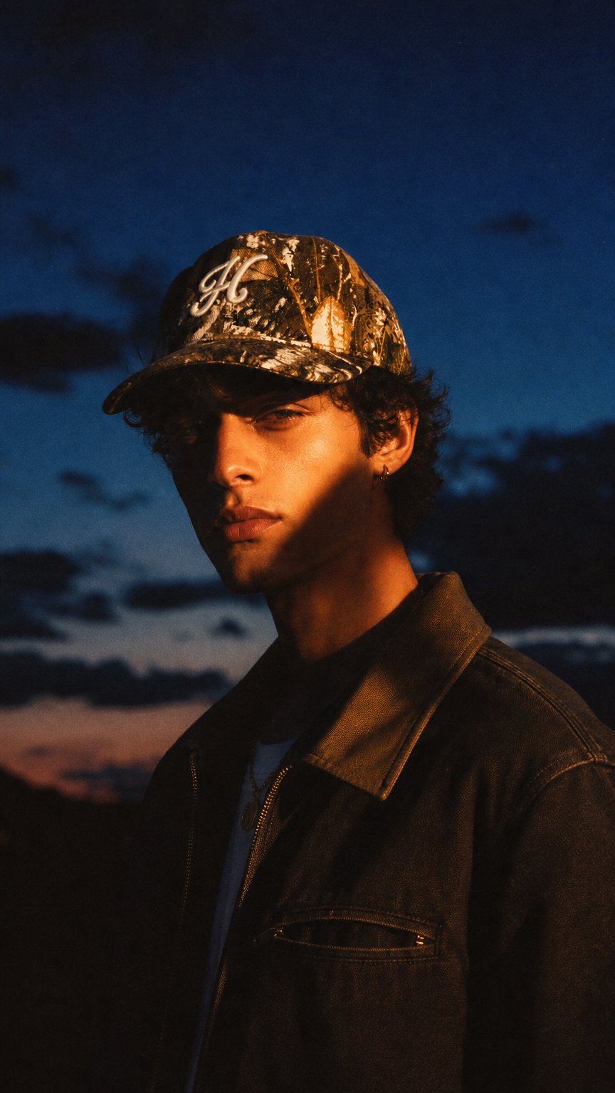 AI product shot of HERITAGE LOGO - 6-PANEL UNSTRUCTURED SNAPBACK - CAMOUFLAGE