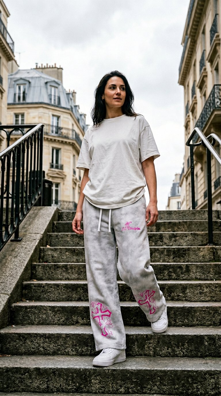 AI product shot of Dirty Washed Fleece Sweatpants