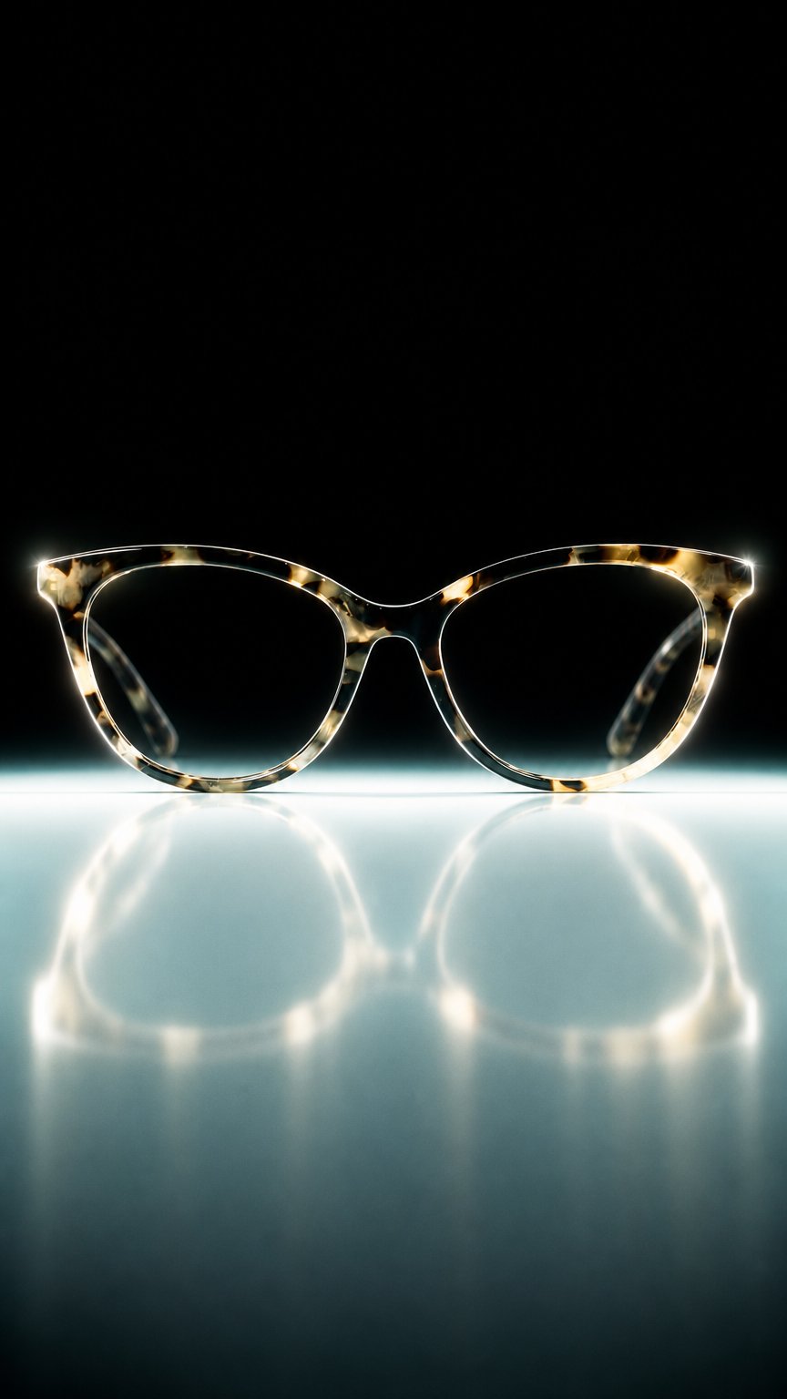 AI product shot of DORIS Brown Amber oprawki / okulary korekcyjne HANDMADE