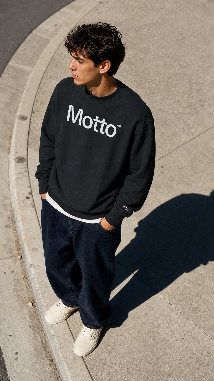 AI product shot of Motto® Logotype Crewneck