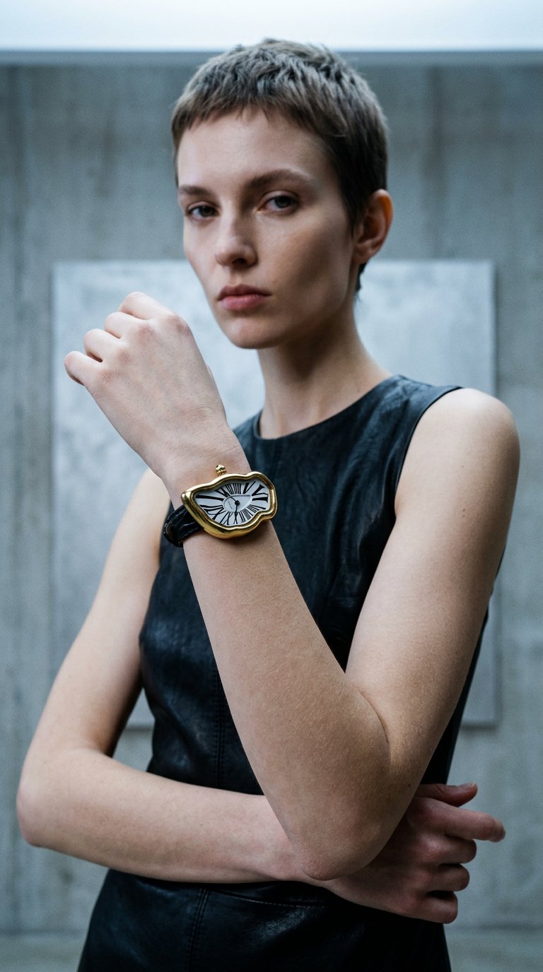 AI product shot of Melting Watch Small Gold