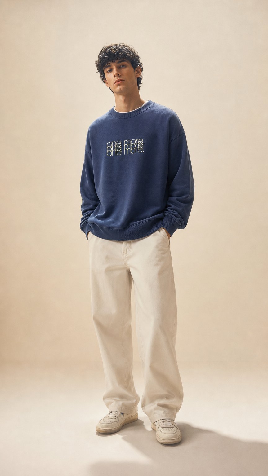 AI product shot of sweater, one more, vintage anthracite.