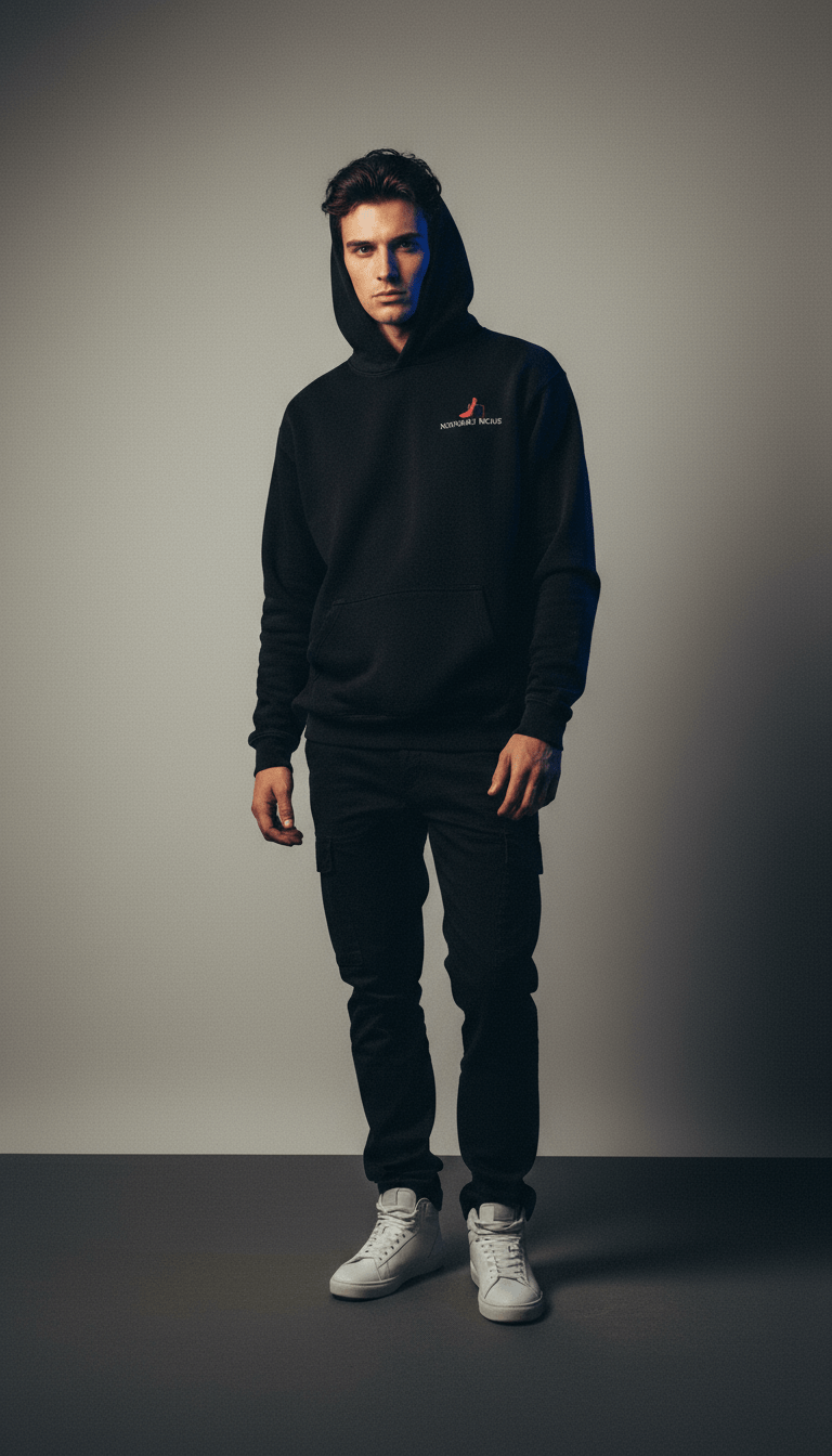 AI product shot of The Justice Hoodie