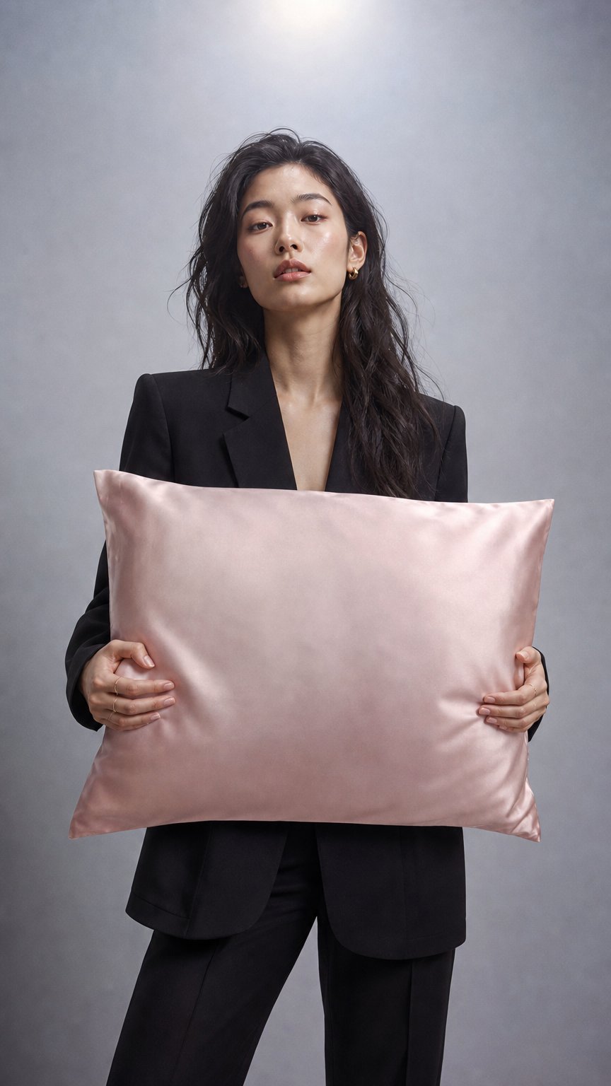 AI product shot of petal pillowcase
