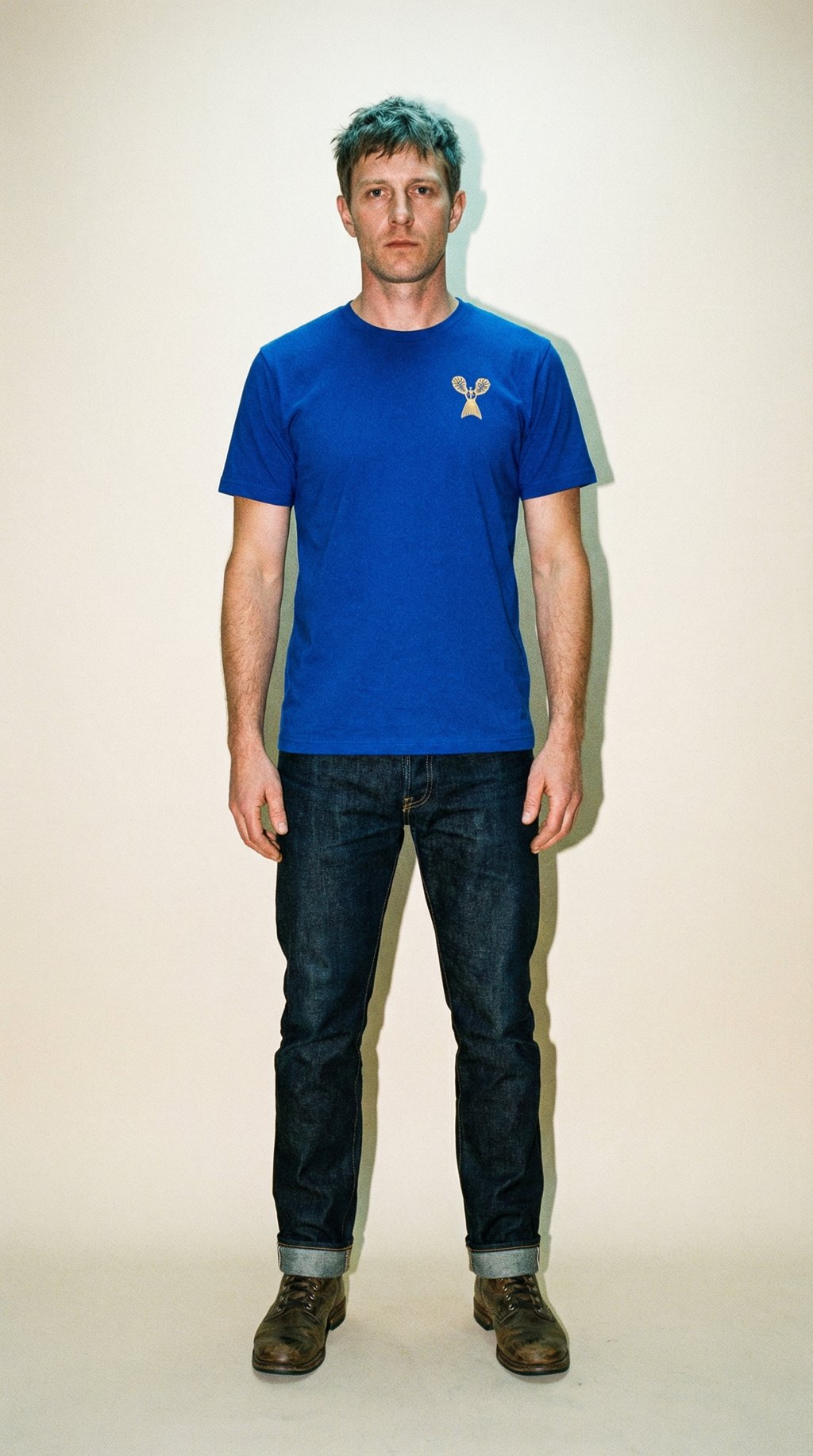 AI product shot of Little Owl by Klaus Haapaniemi t-shirt, Blue