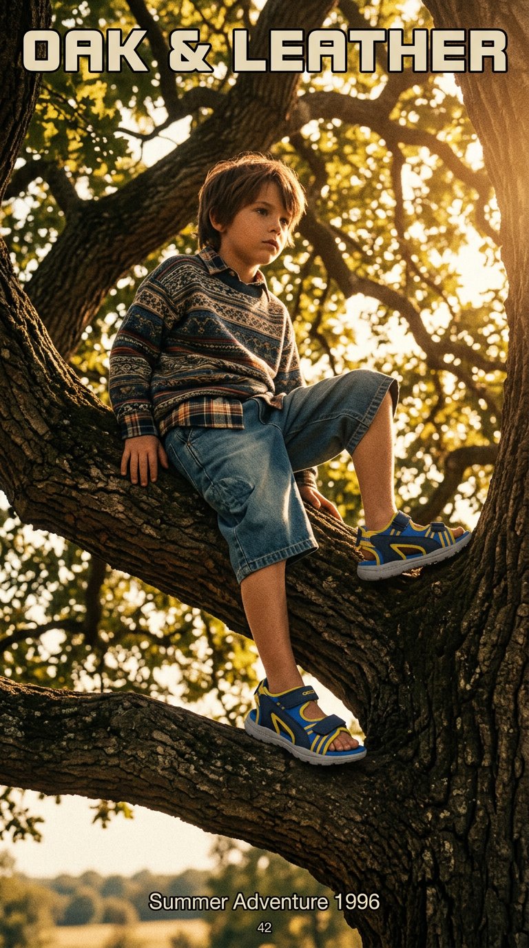 AI product shot of GEOX BOYS SANDAL J VANIETT B NAVY/YELLOW J255XB