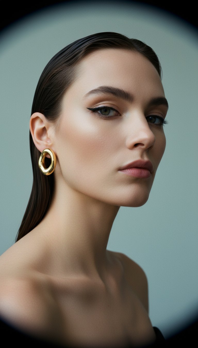 AI product shot of Nora Statement Stud Earrings