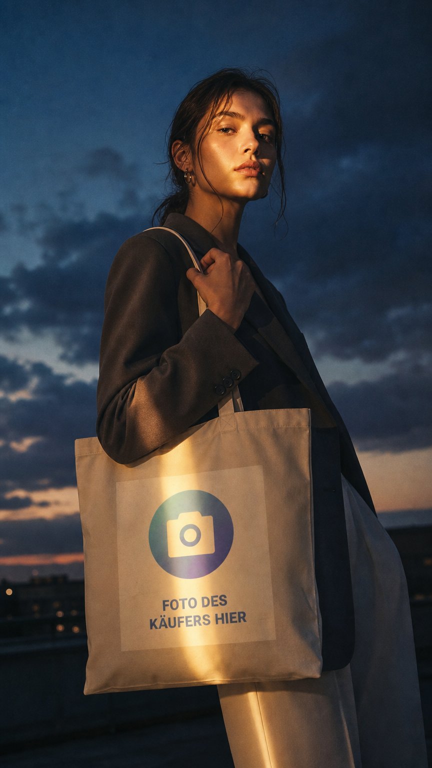 AI product shot of Personalisierbare Bio-Stoffbeutel
