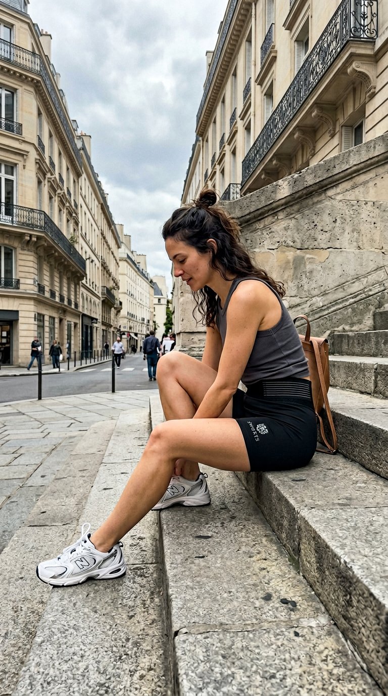 AI product shot of Damen CORE Shorts, Gesunde Laufhaltung