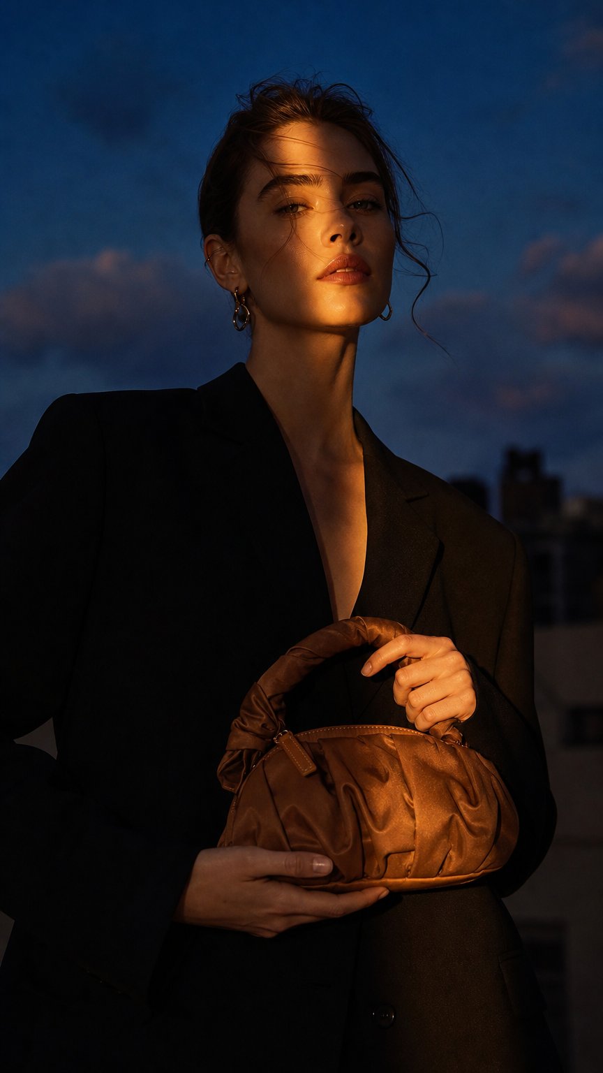 AI product shot of NOVELTY | SATIN CAMEL
