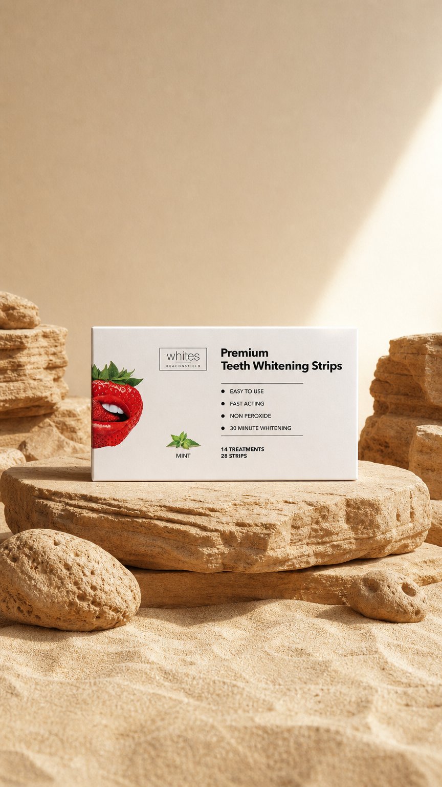 AI product shot of Teeth Whitening Strips