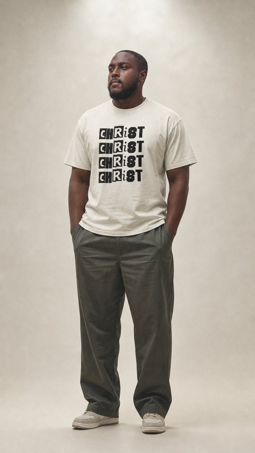 AI product shot of "Christ Christ" Tee