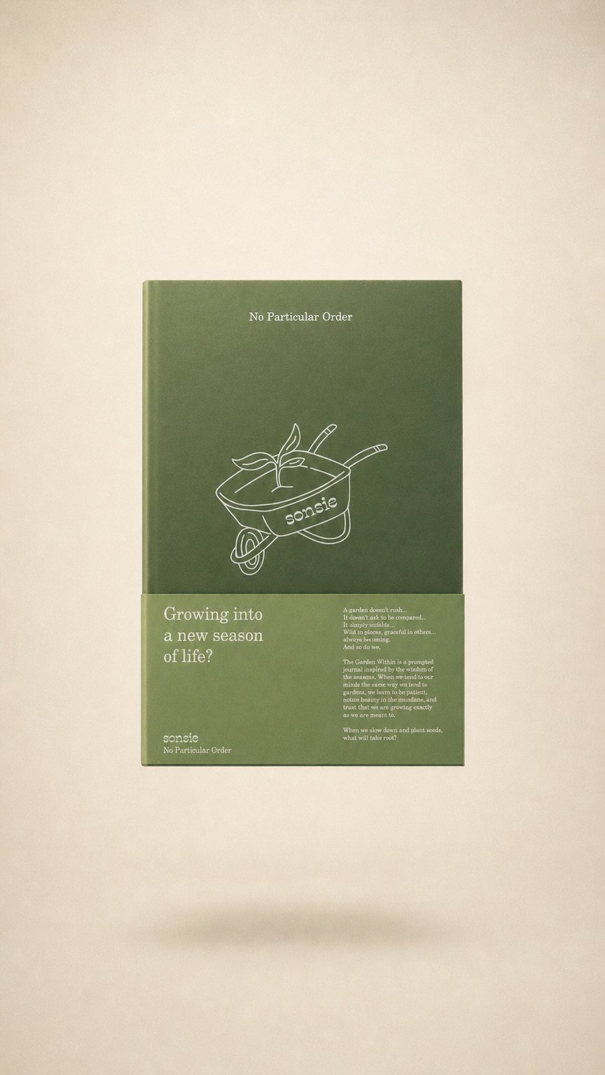 AI product shot of The Garden Within Journal