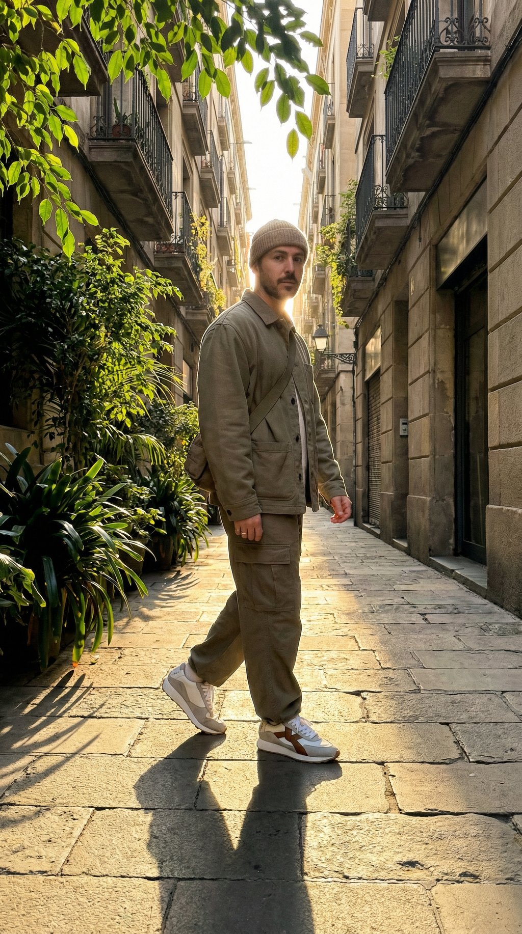 AI product shot of Arbi Sleek Sneaker - Tan