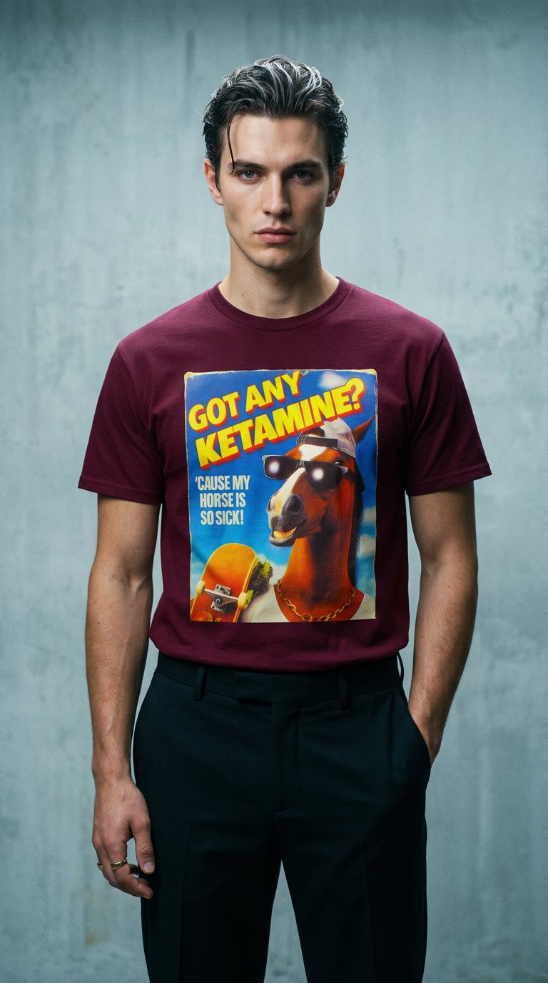 AI product shot of My Horse Is So Sick T-shirt