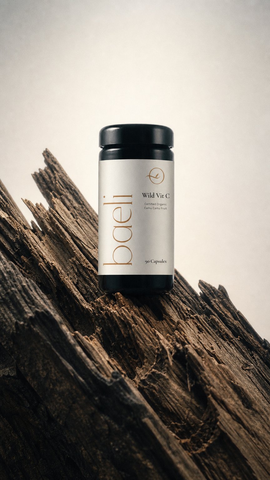 AI product shot of Wild Camu Camu (Vit C) | Baeli