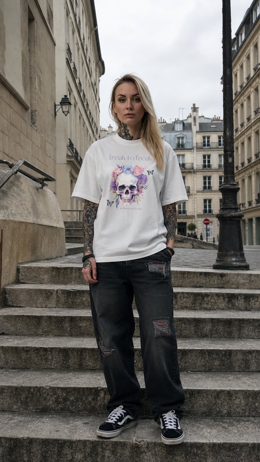 AI product shot of FREAK FLOWER SKULL - Premium Organic Oversize Blast - limited to 100 pieces