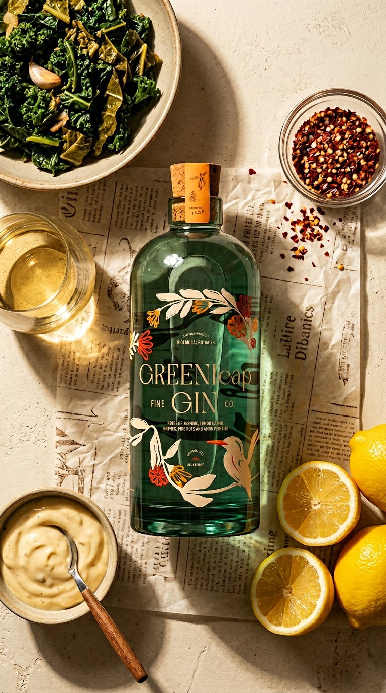 AI product shot of GREENleap Gin ORIGINAL