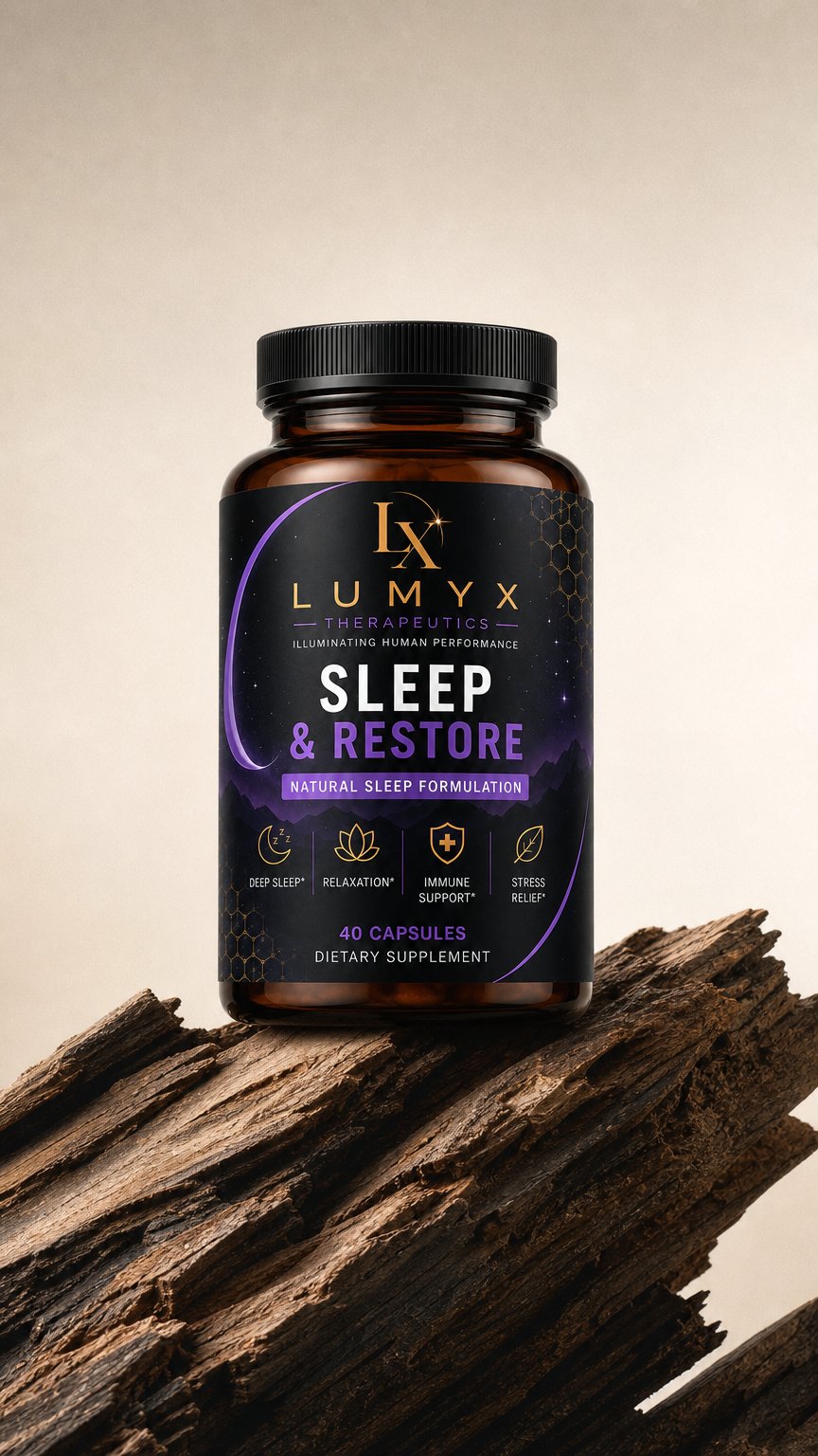 AI product shot of Lumyx Sleep & Restore