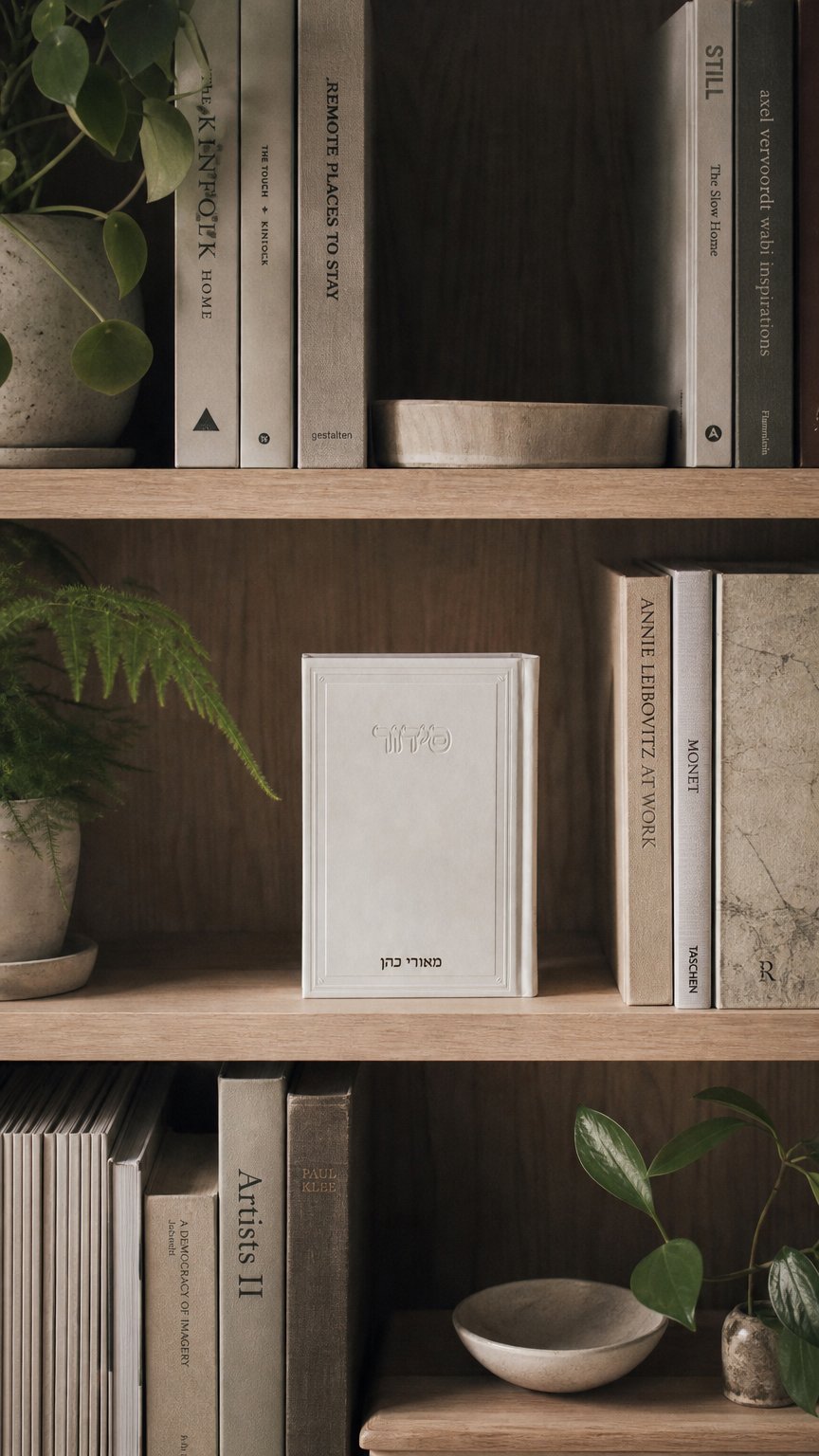 AI product shot of סידור קרטייה- עם הדפס שם