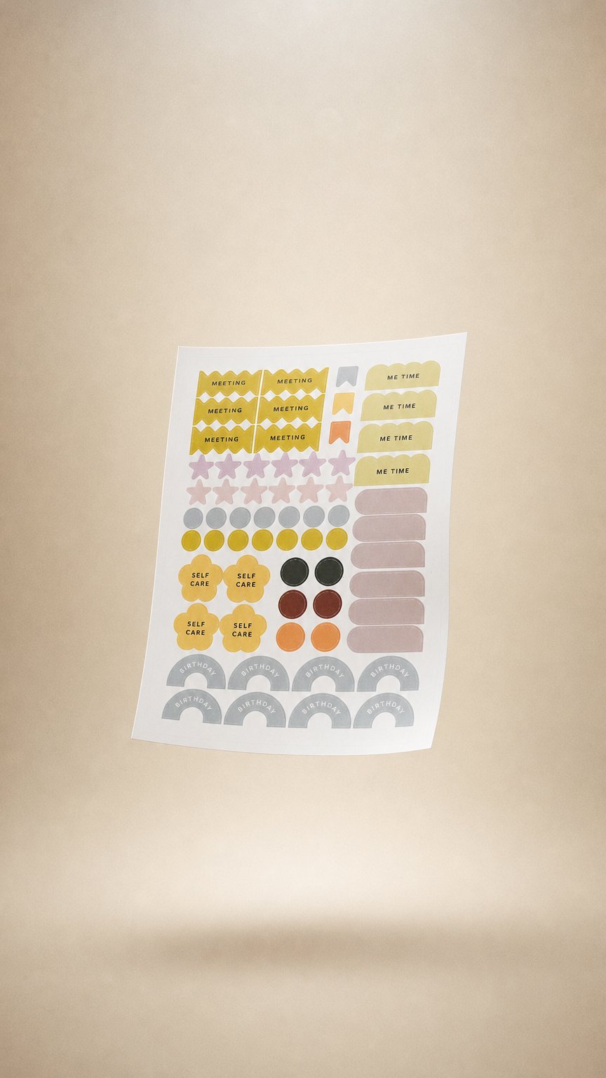 AI product shot of Levitate Stickers