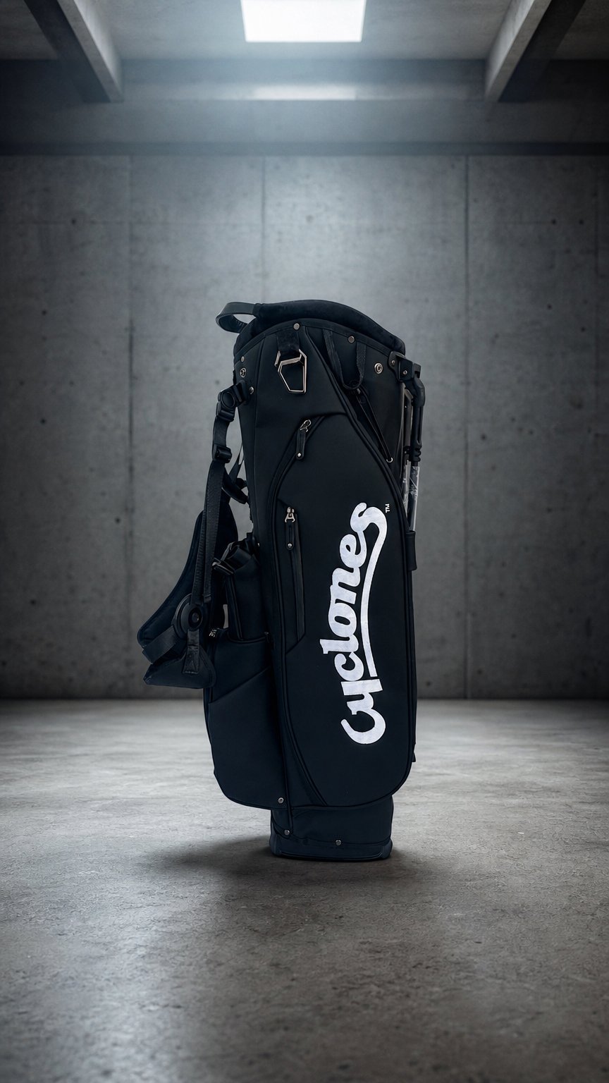 AI product shot of Iowa State Cyclones Players Golf Bag – Black/White