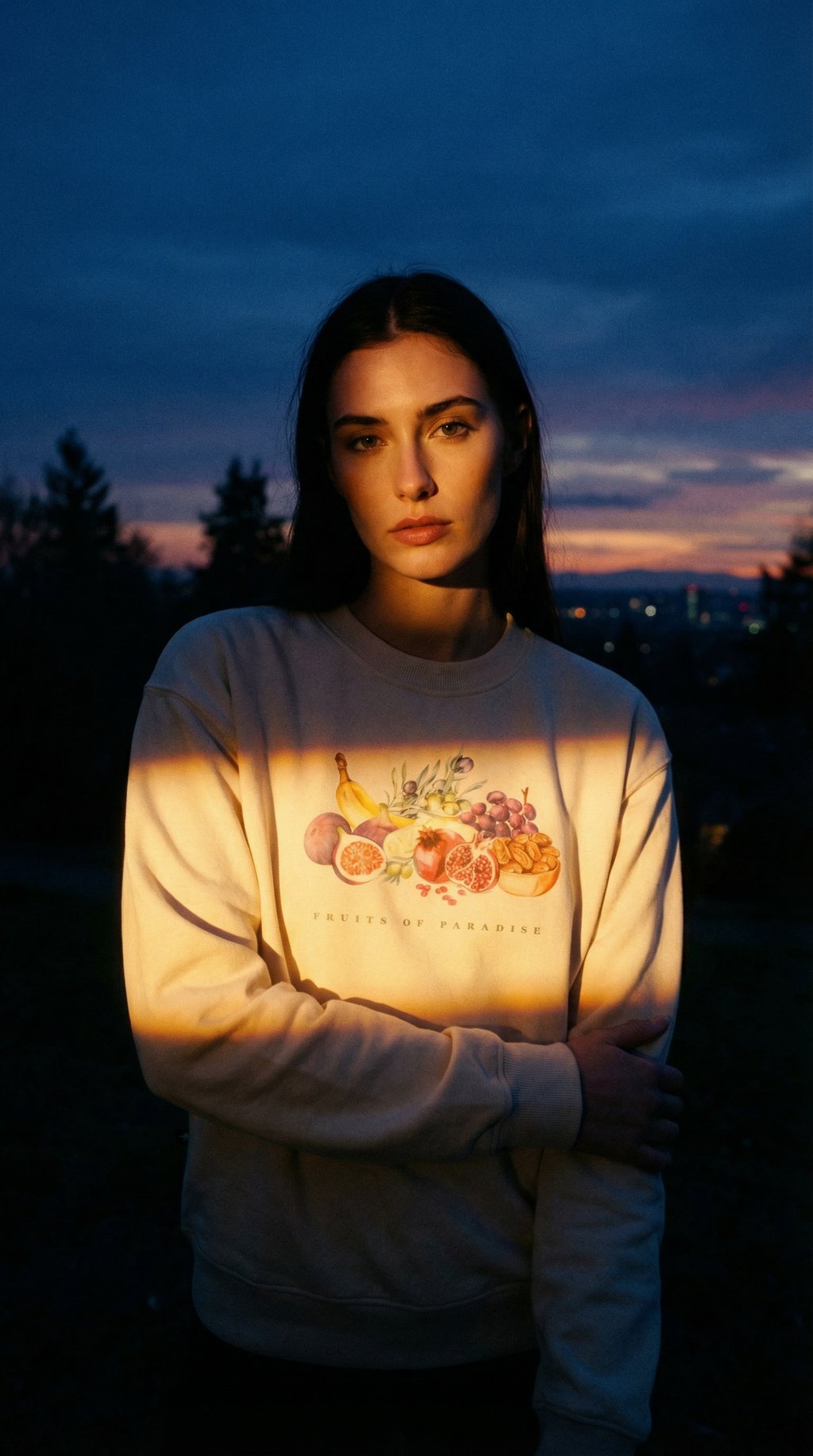 AI product shot of Fruits of Paradise Sweatshirt