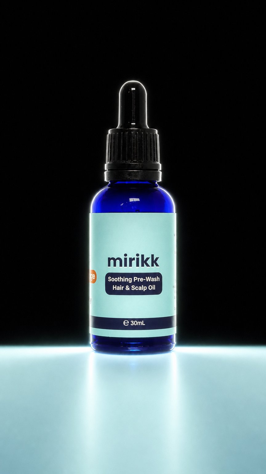 AI product shot of Sweet Orange Soothing Pre-Wash Hair and Scalp Oil