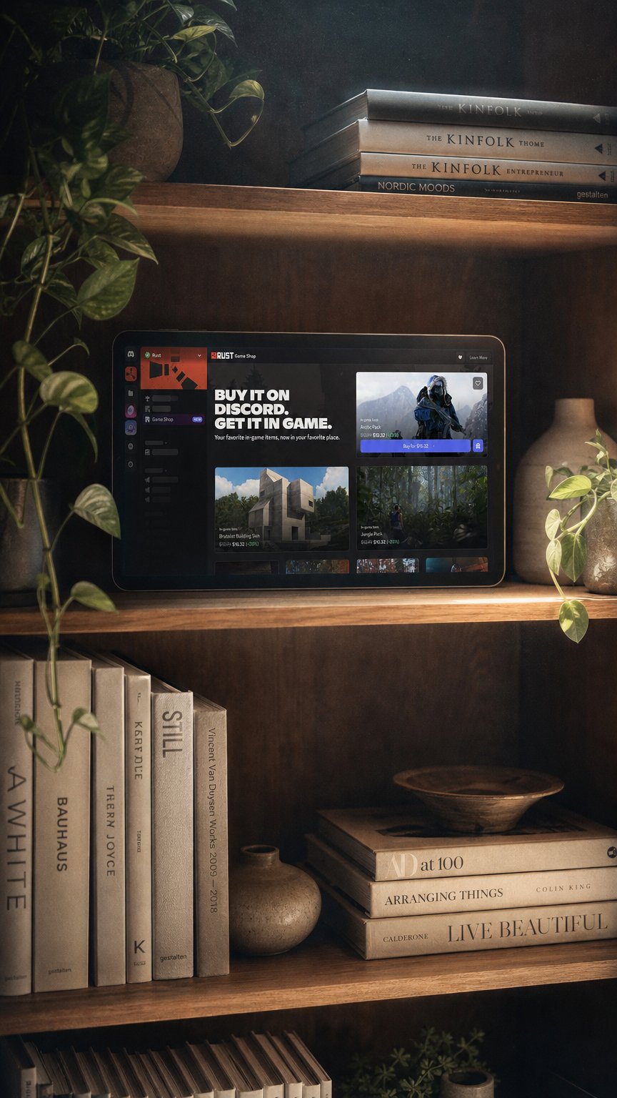 AI product shot of Stock Up in the New Rust Shop! Enjoy a Discord-Only 20% Sale on Most Items until 5/21