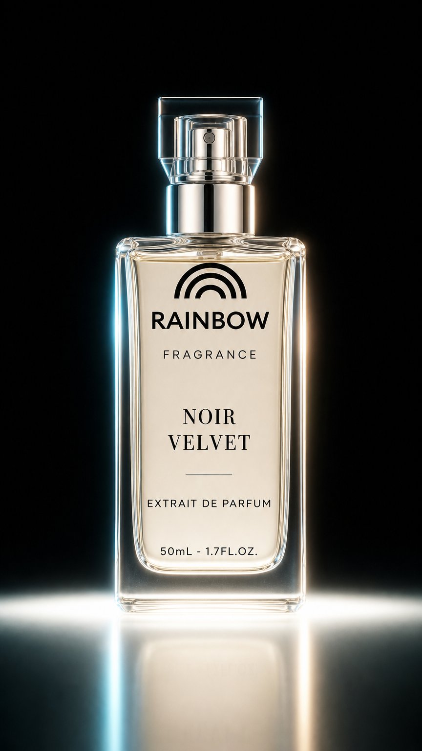 AI product shot of Rainbow Parfum - Noir Velvet