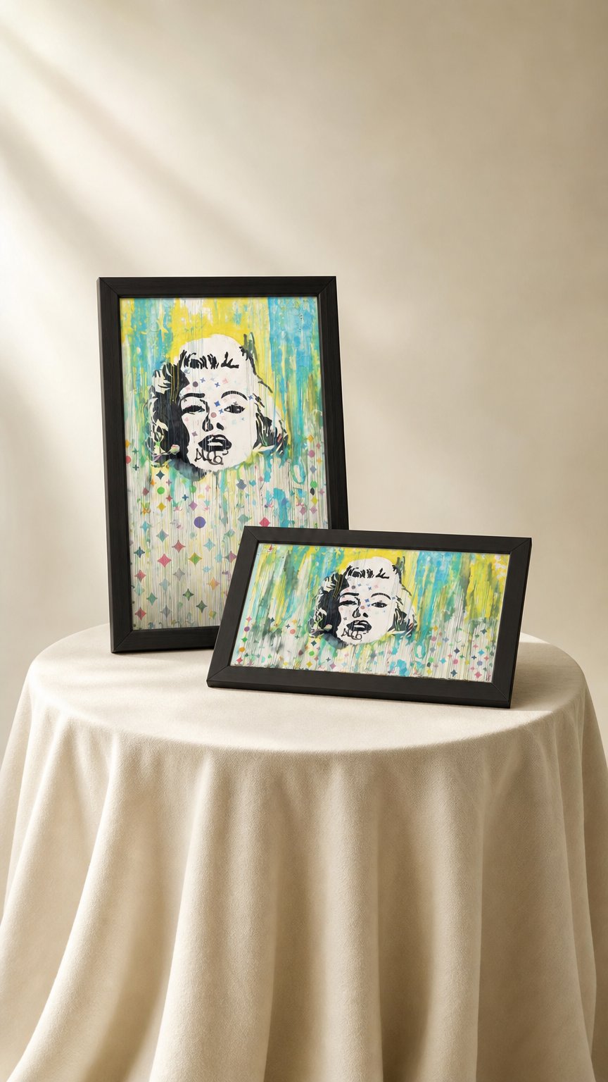 AI product shot of DOPEPICS : 0042 : Framed : Marilyn In Miami