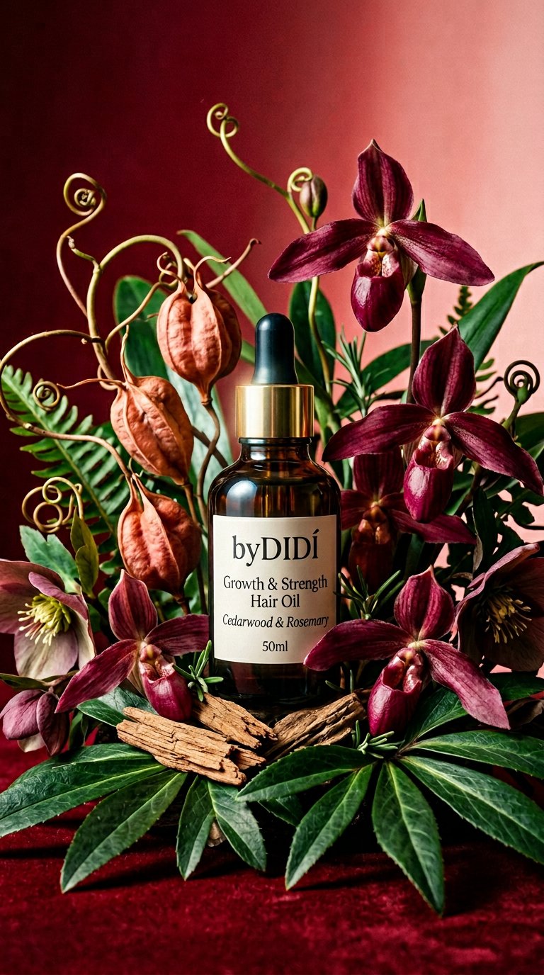 AI product shot of byDIDÍ Growth & Strength Hair Oil