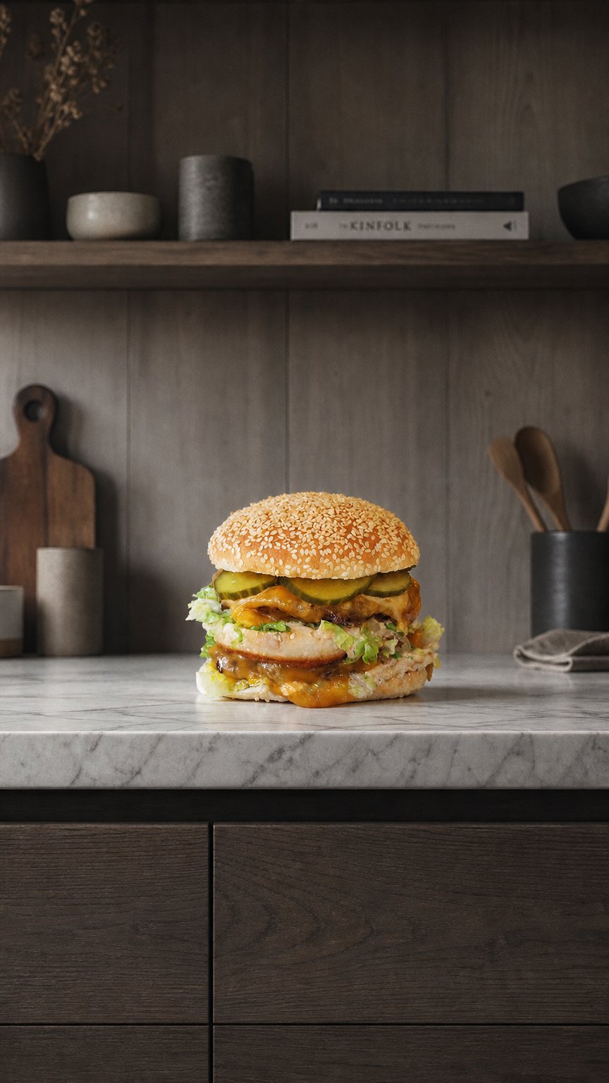 AI product shot of Deux Luxe Wagyu Meat Burgers