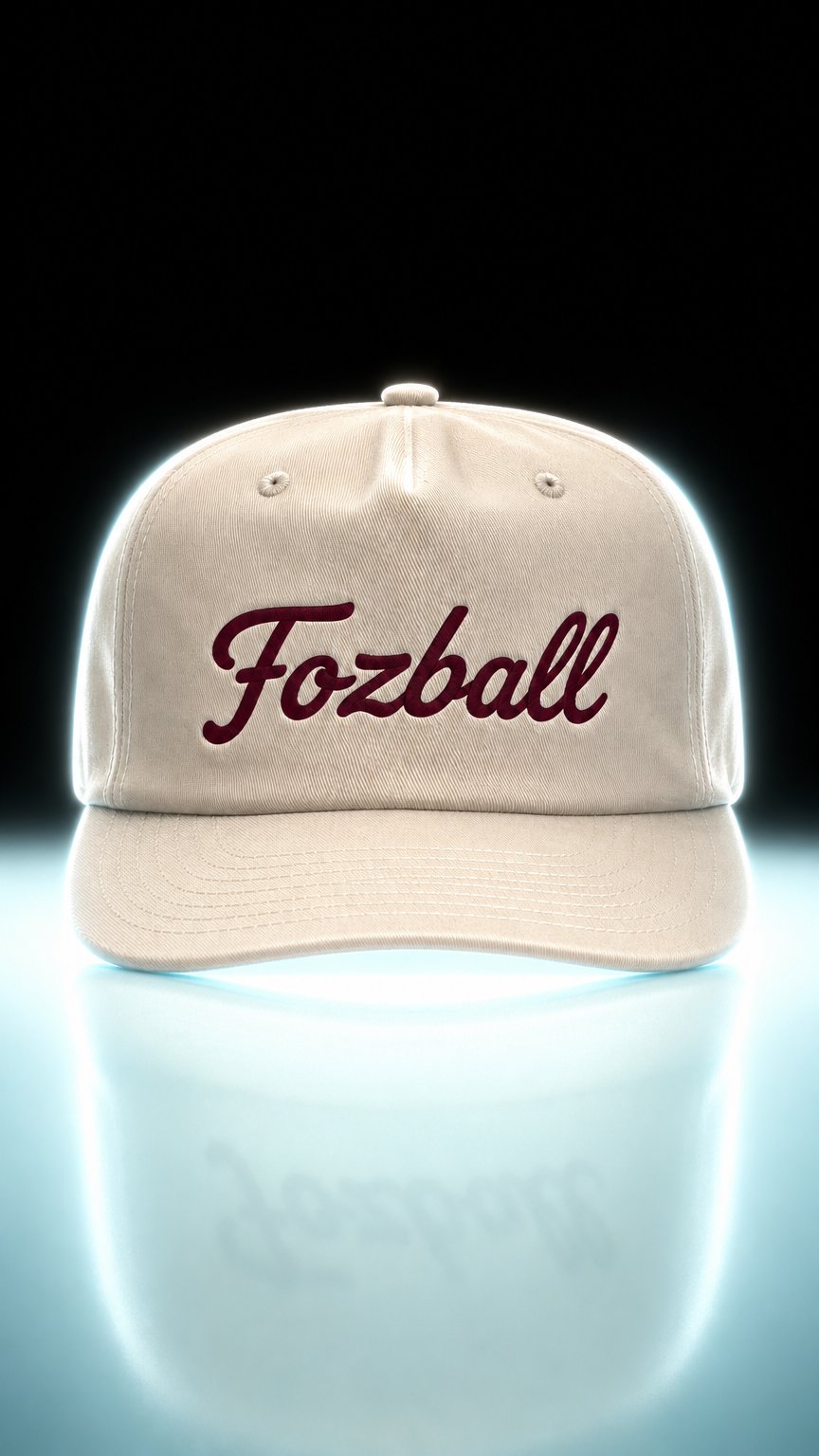 AI product shot of Fozball 5 Panel Cotton Strap Back Bone Cap