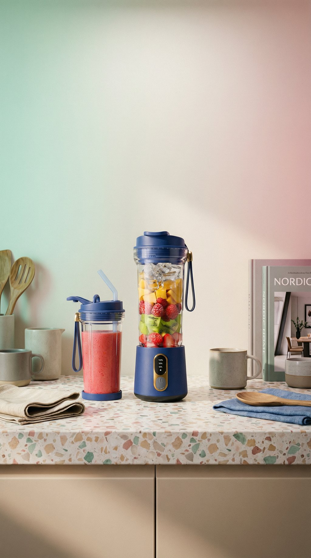 AI product shot of Portable Blender – USB-C Rechargeable Smoothie Maker & Travel Juicer